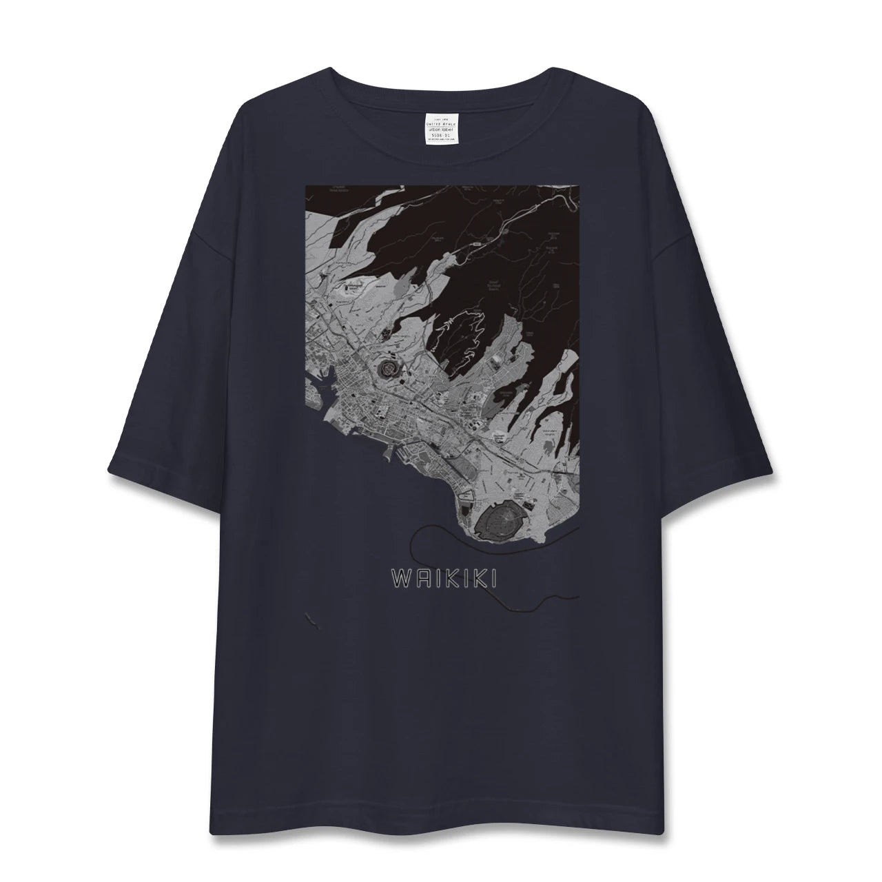 【ワイキキ2(アメリカ)】地図柄ビッグシルエットTシャツ