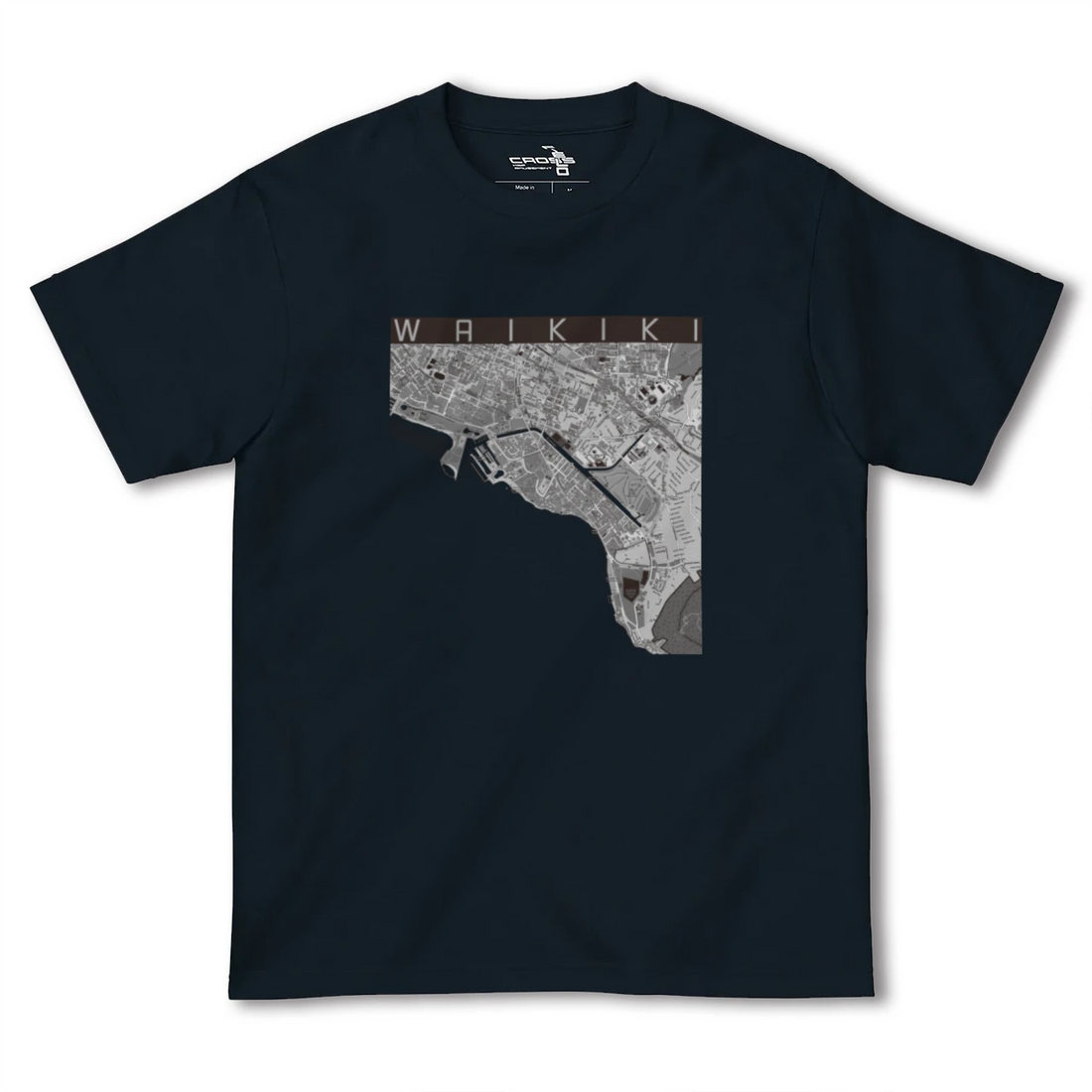 【ワイキキ(アメリカ)】地図柄ヘビーウェイトTシャツ