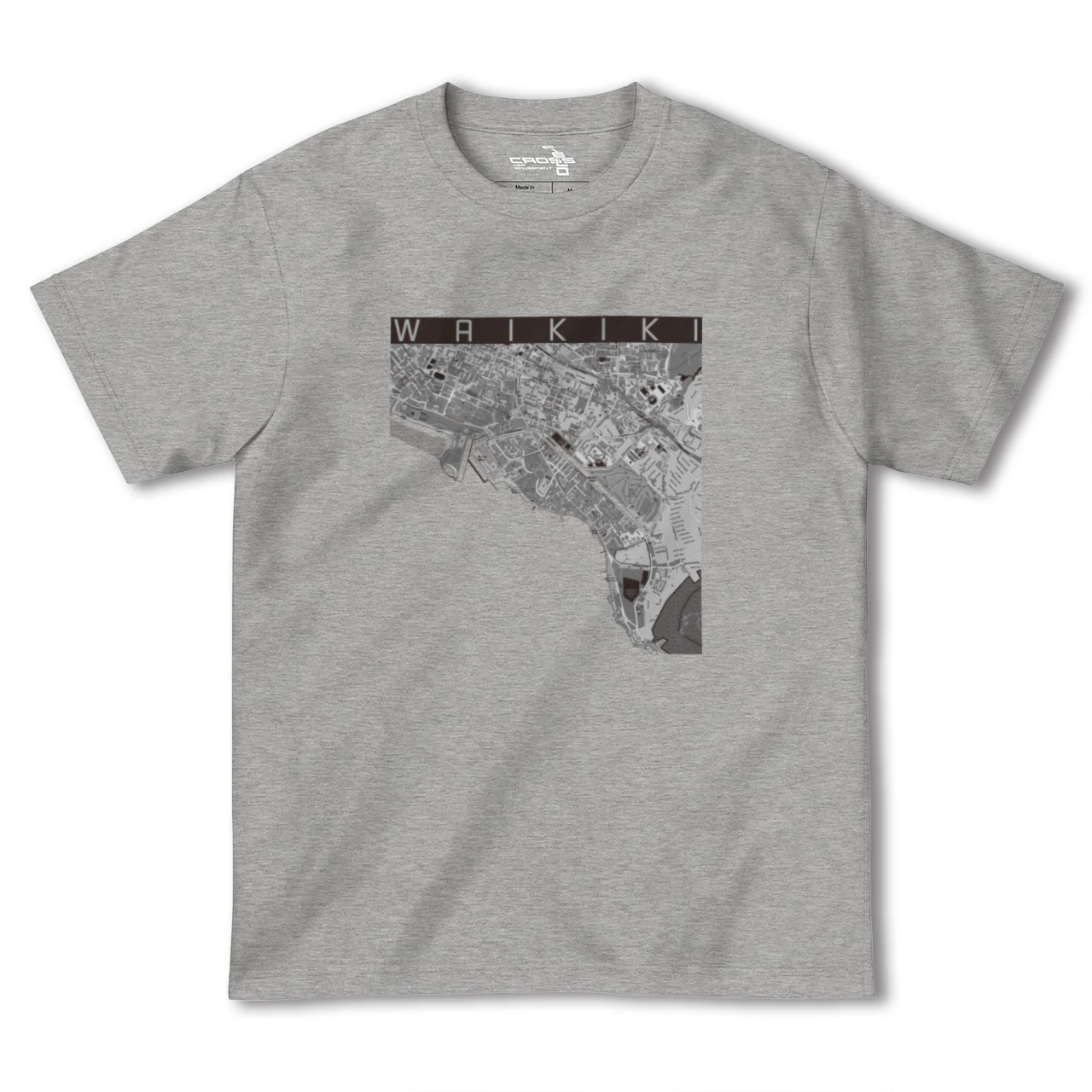 【ワイキキ(アメリカ)】地図柄ヘビーウェイトTシャツ
