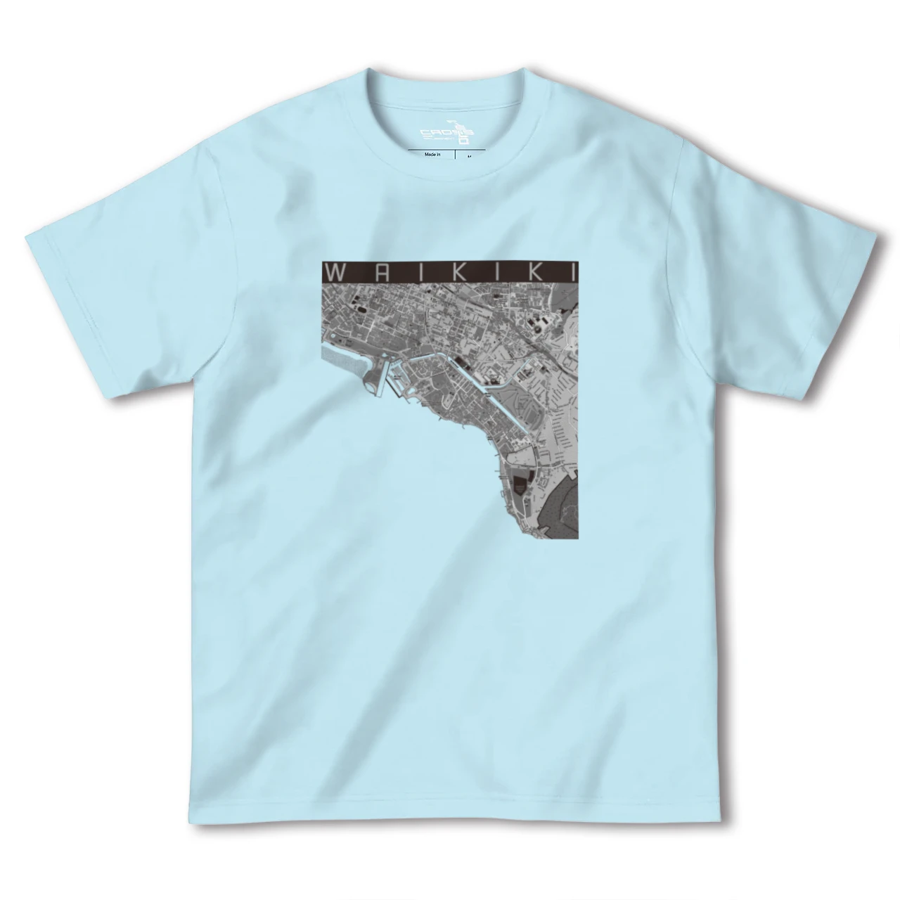 【ワイキキ(アメリカ)】地図柄ヘビーウェイトTシャツ