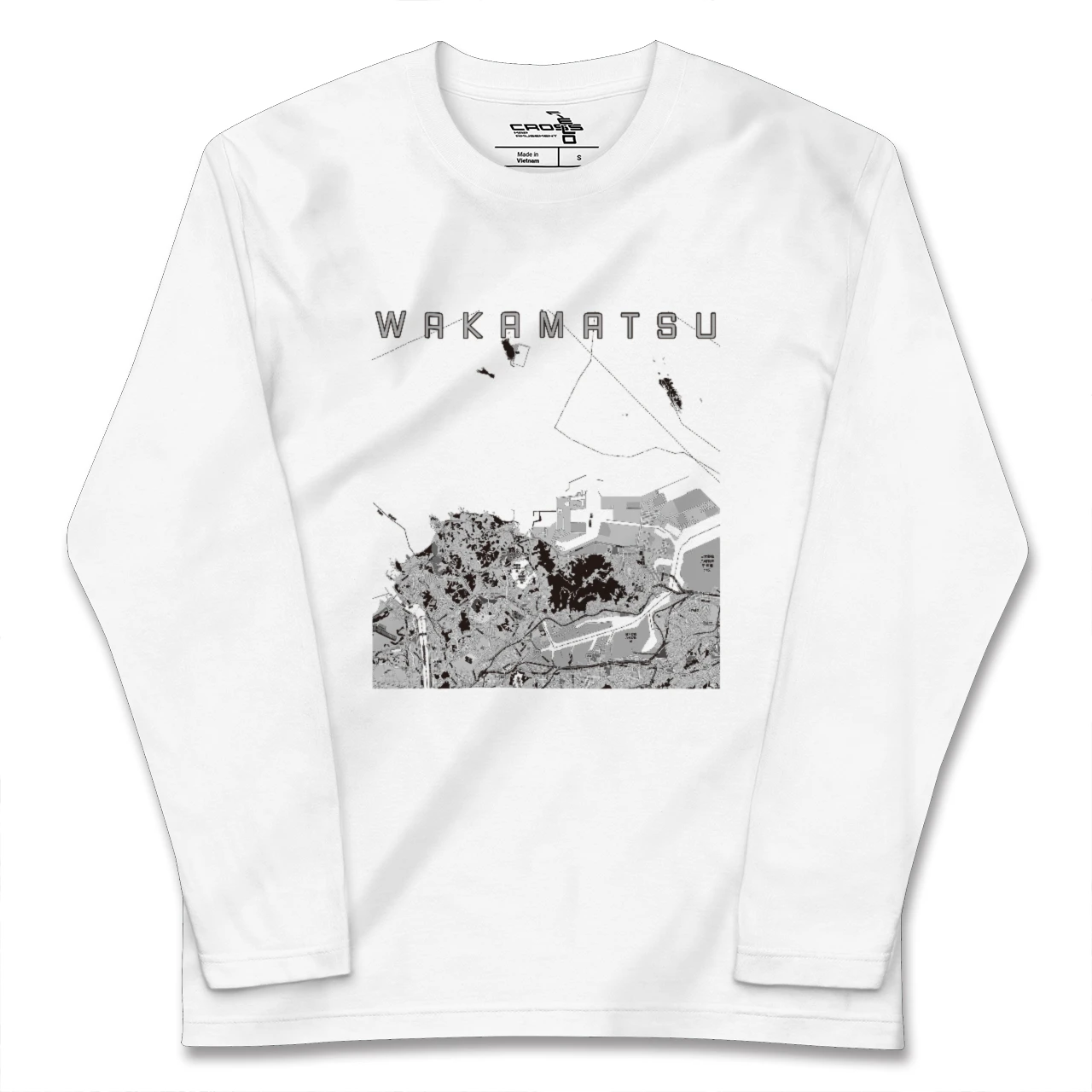 【若松(福岡県)】地図柄ロングスリーブTシャツ
