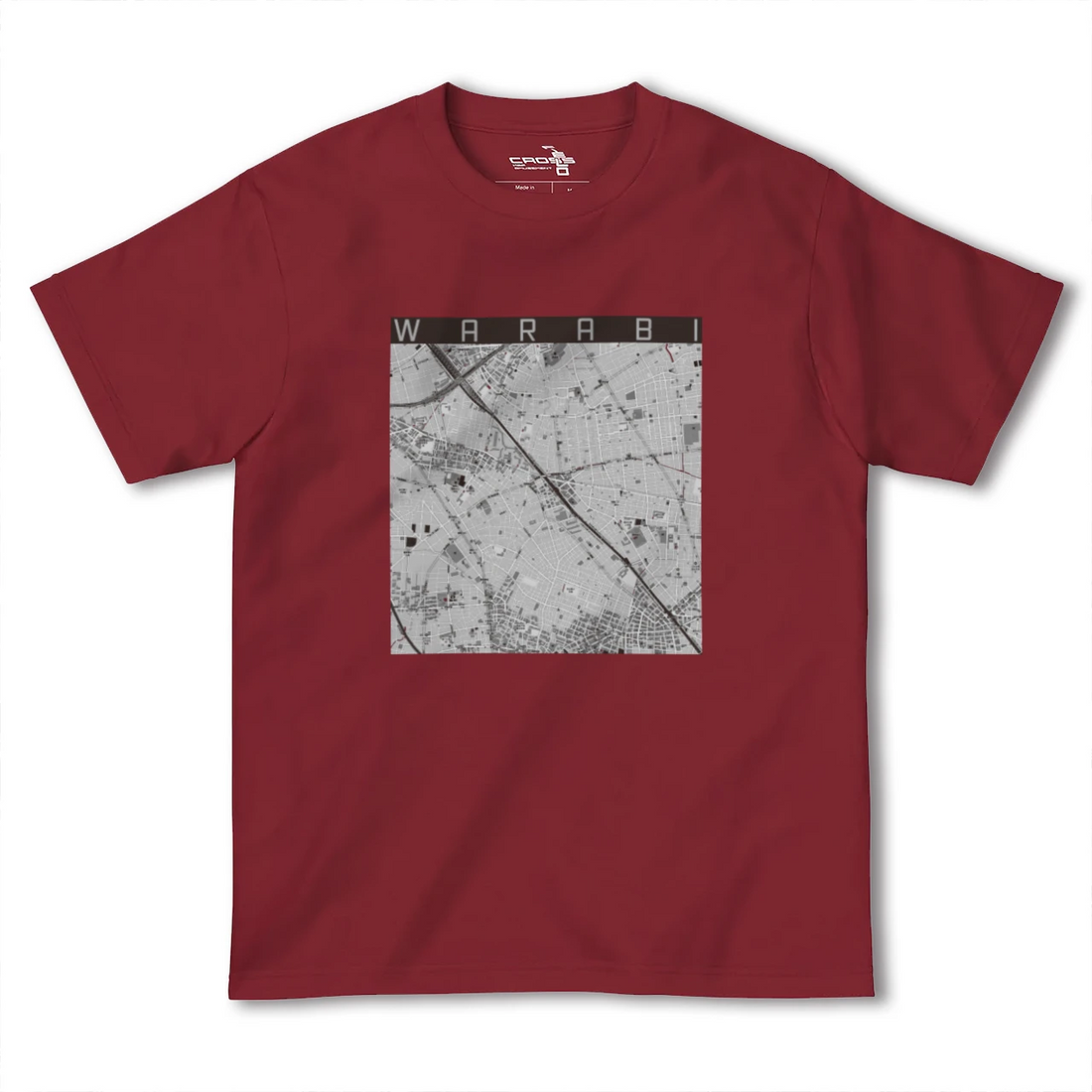 【蕨(埼玉県)】地図柄ヘビーウェイトTシャツ