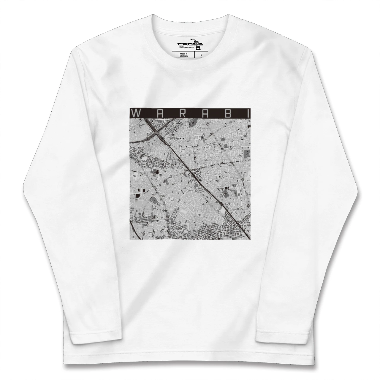 【蕨(埼玉県)】地図柄ロングスリーブTシャツ