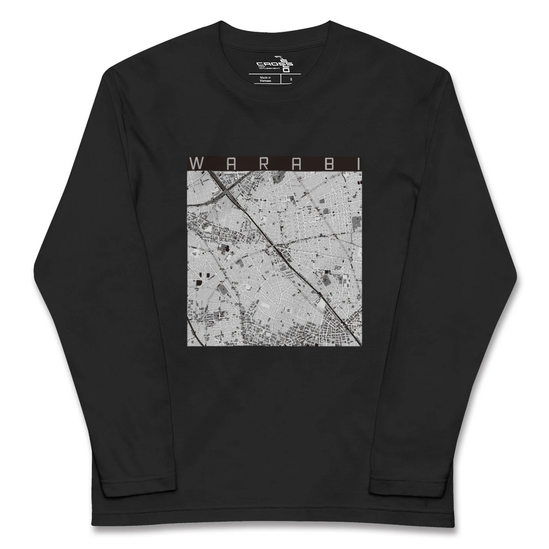 【蕨(埼玉県)】地図柄ロングスリーブTシャツ