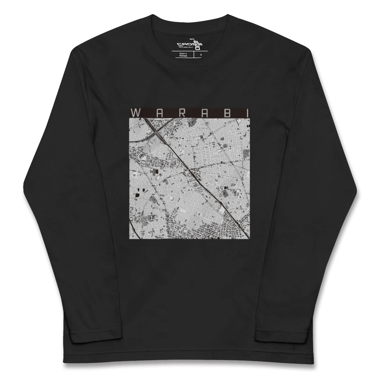 【蕨(埼玉県)】地図柄ロングスリーブTシャツ