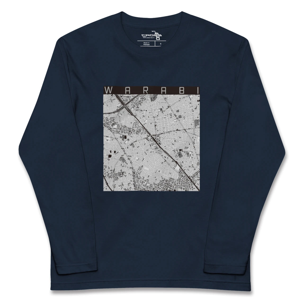 【蕨(埼玉県)】地図柄ロングスリーブTシャツ