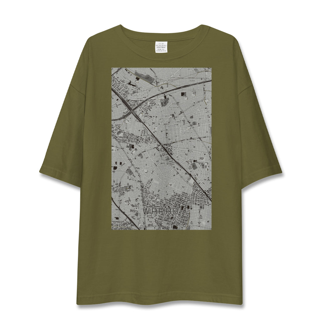 【蕨(埼玉県)】地図柄ビッグシルエットTシャツ