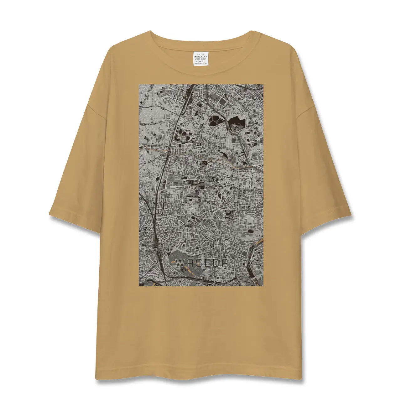 【早稲田2(東京都)】地図柄ビッグシルエットTシャツ