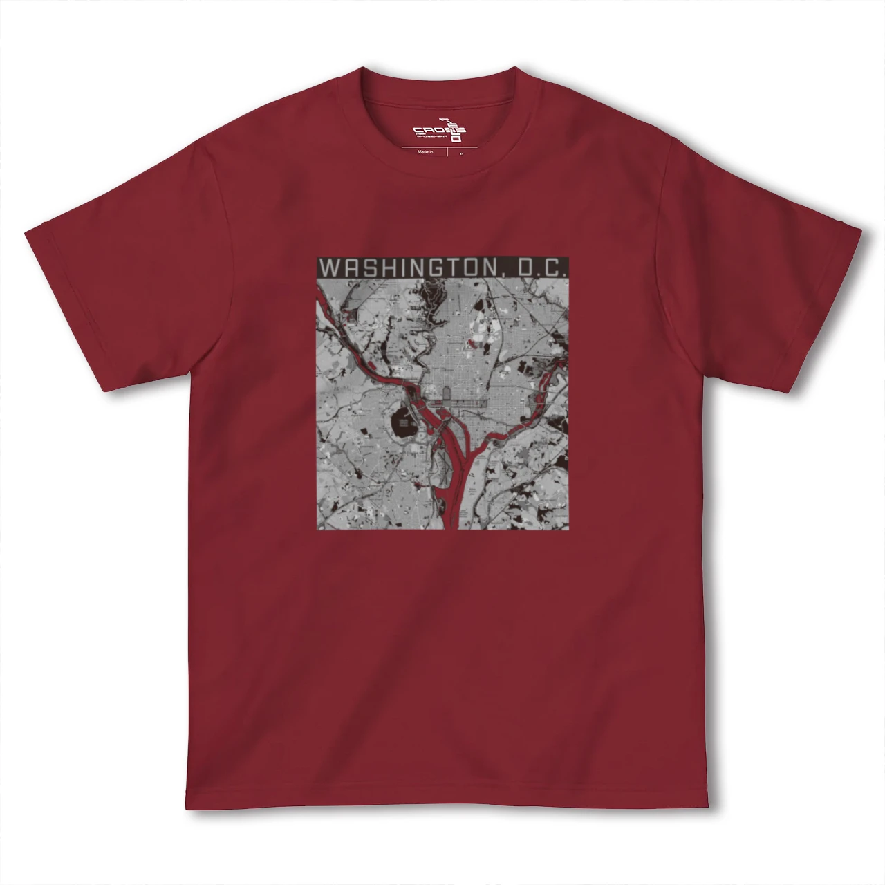 【ワシントンD.C.(アメリカ)】地図柄ヘビーウェイトTシャツ