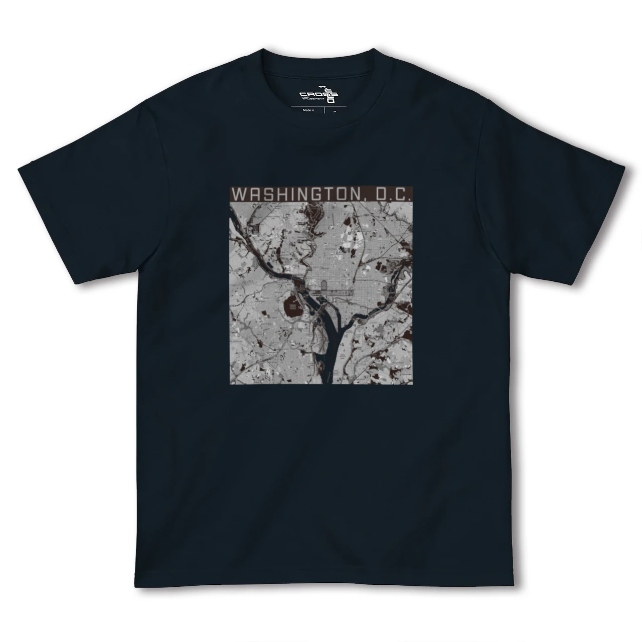 【ワシントンD.C.(アメリカ)】地図柄ヘビーウェイトTシャツ