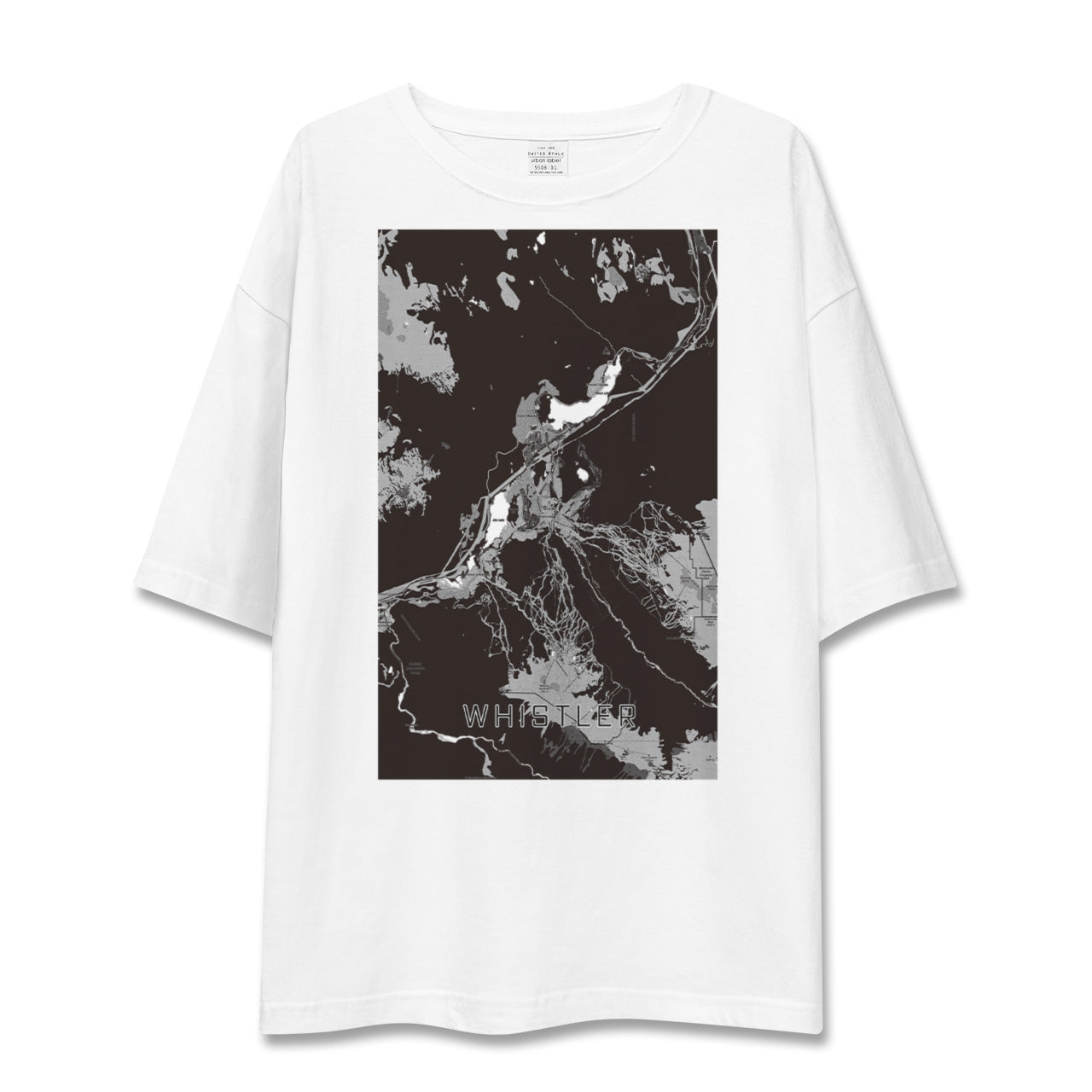 【ウィスラー(カナダ)】地図柄ビッグシルエットTシャツ