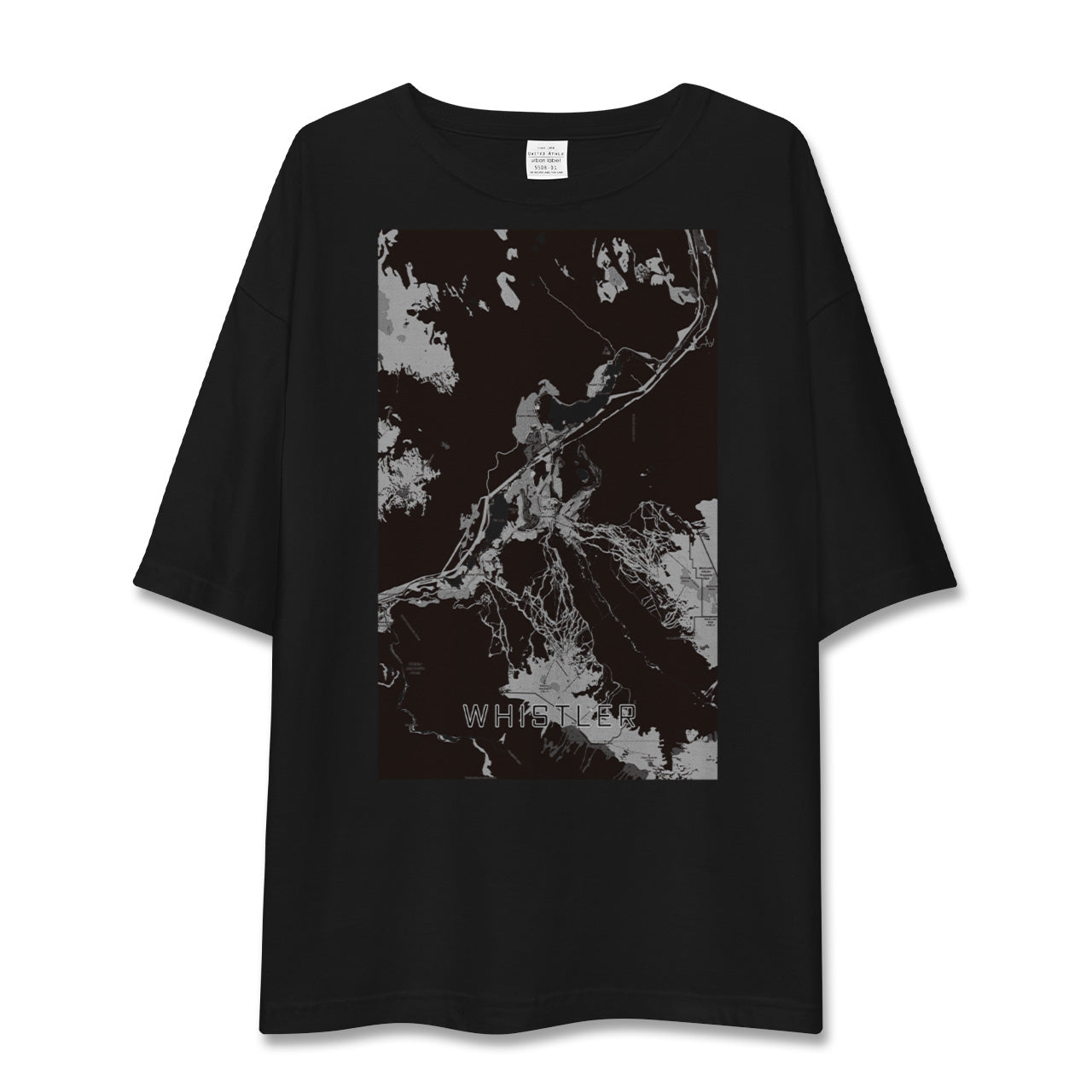 【ウィスラー(カナダ)】地図柄ビッグシルエットTシャツ
