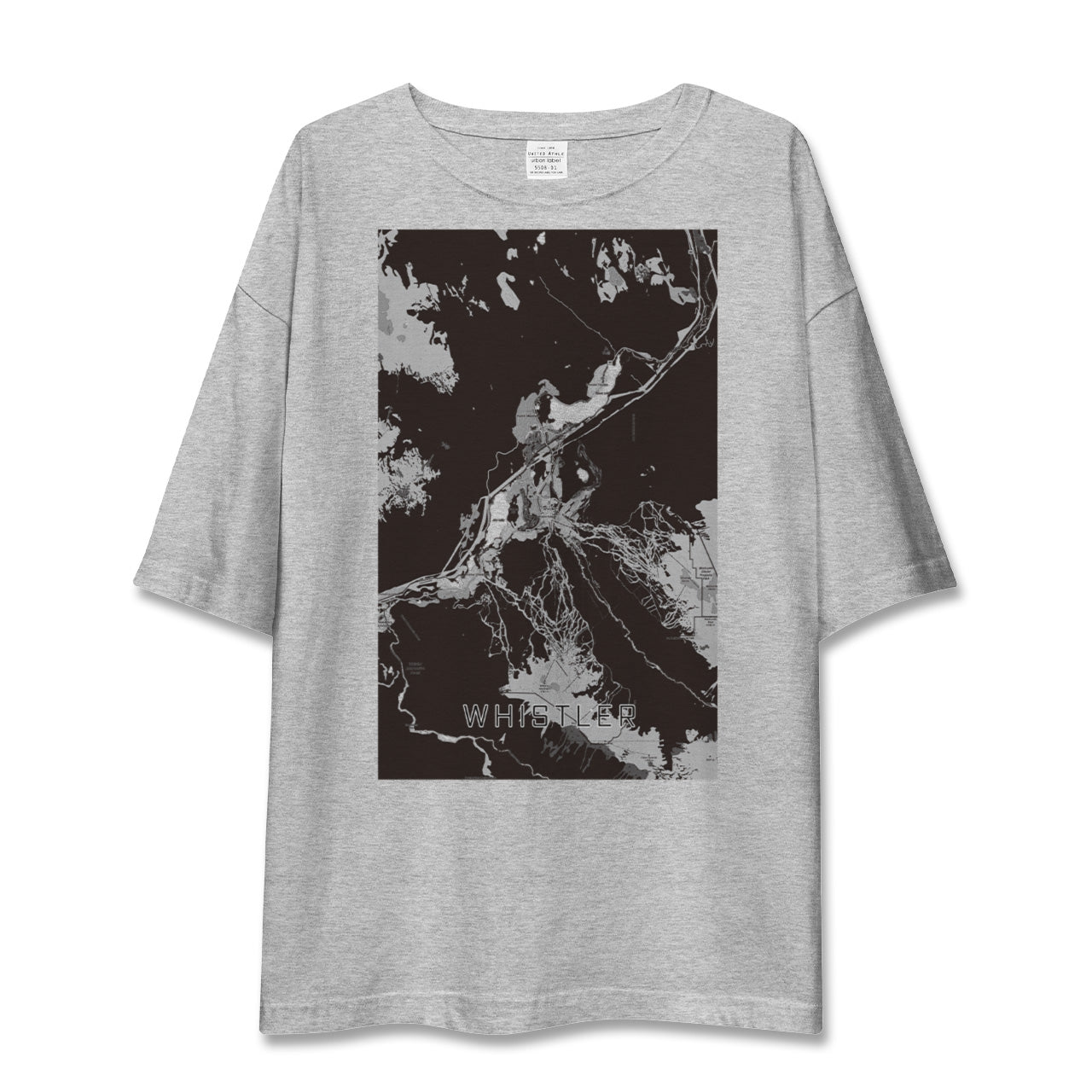 【ウィスラー(カナダ)】地図柄ビッグシルエットTシャツ