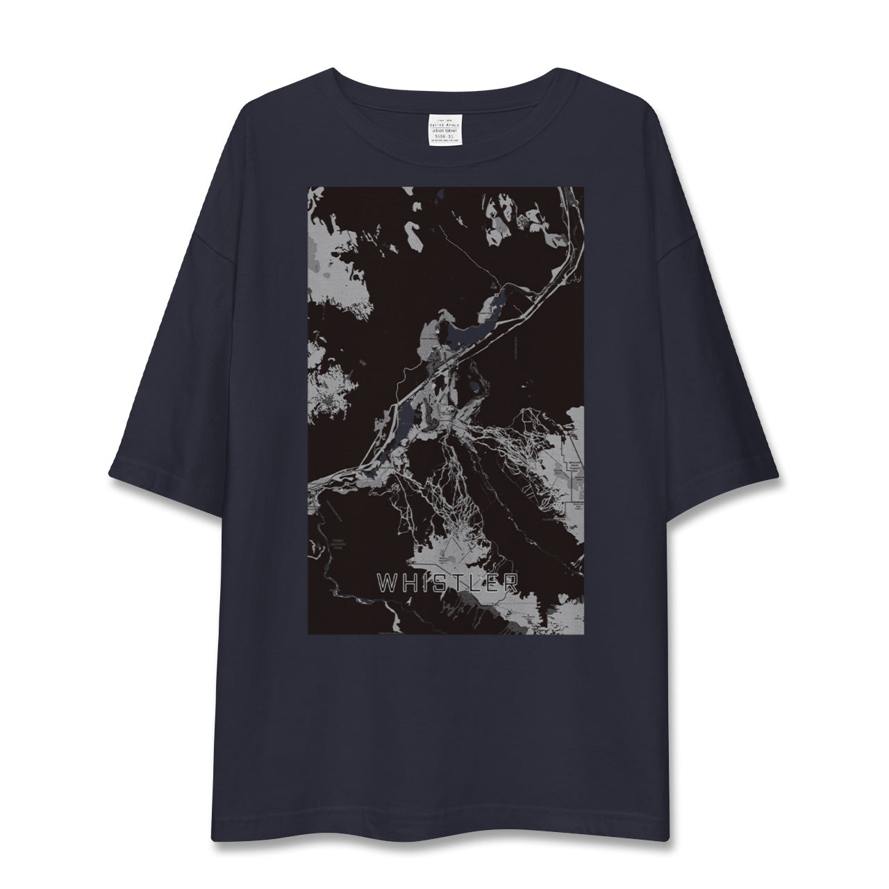 【ウィスラー(カナダ)】地図柄ビッグシルエットTシャツ