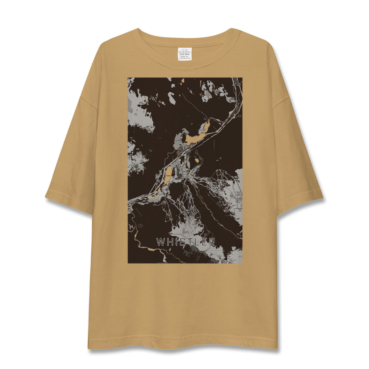 【ウィスラー(カナダ)】地図柄ビッグシルエットTシャツ