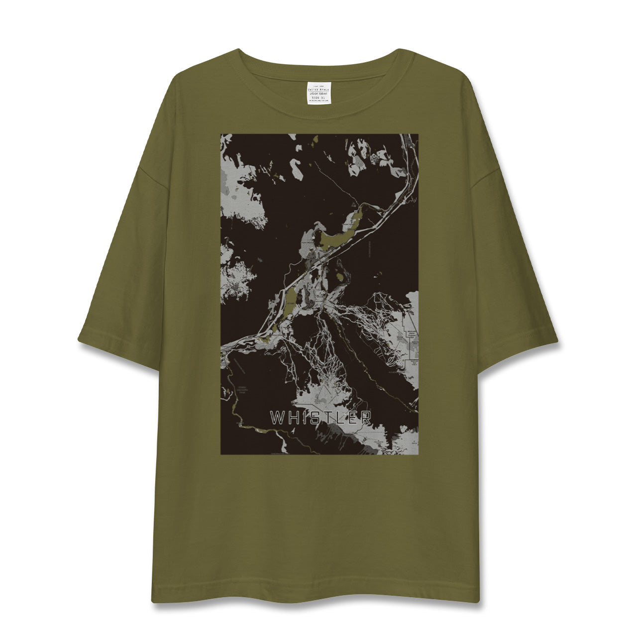 【ウィスラー(カナダ)】地図柄ビッグシルエットTシャツ