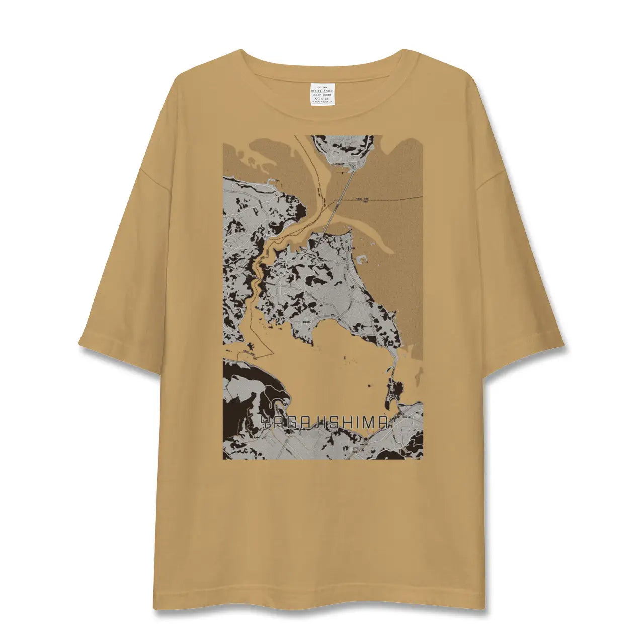 【屋我地島(沖縄県)】地図柄ビッグシルエットTシャツ