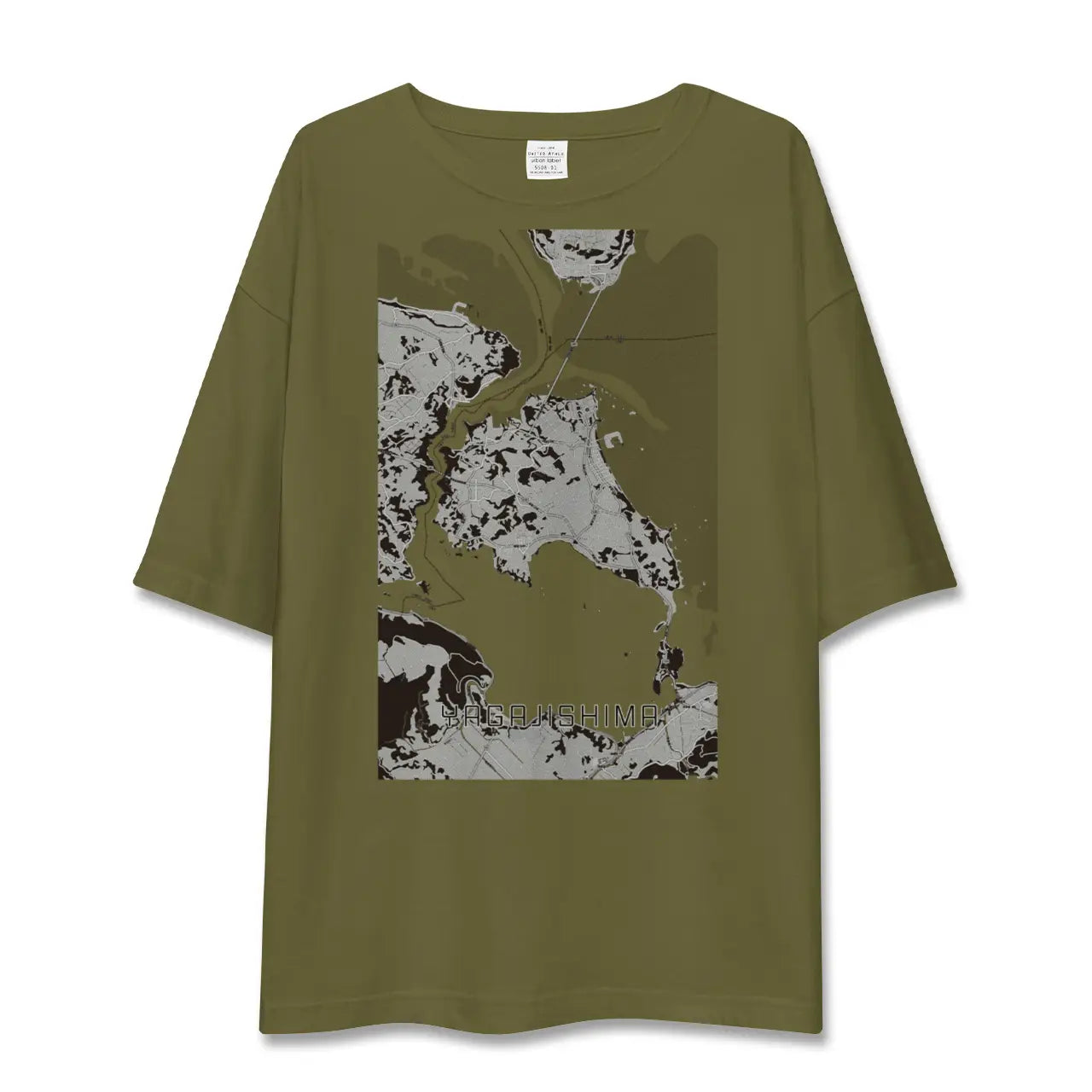 【屋我地島(沖縄県)】地図柄ビッグシルエットTシャツ