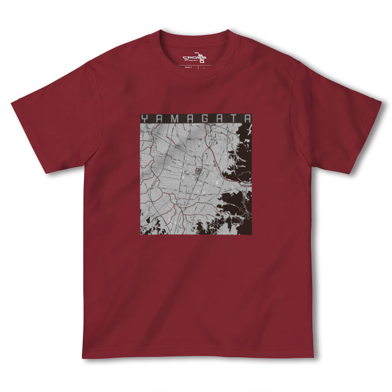 【山形(山形県)】地図柄ヘビーウェイトTシャツ