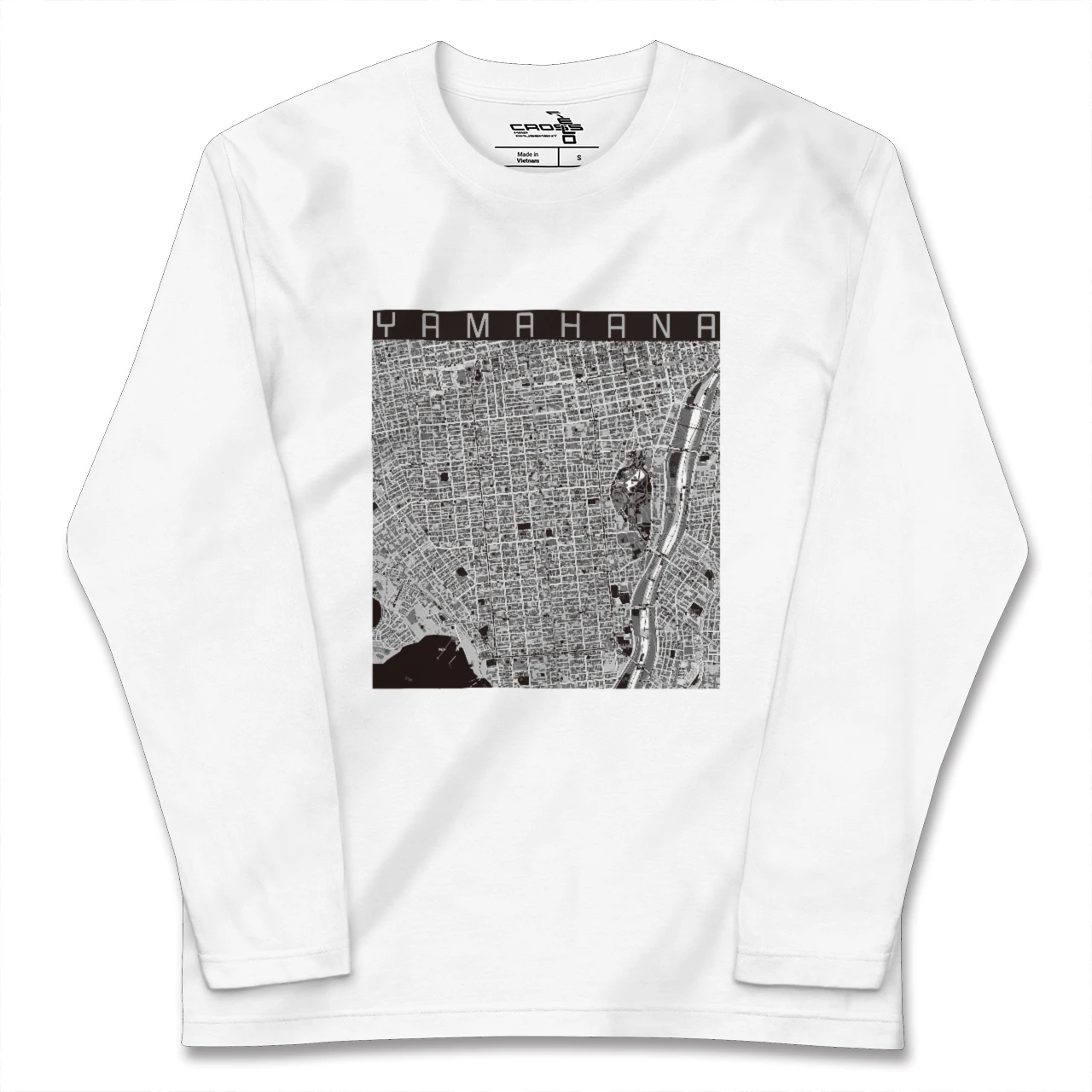 【山鼻(北海道)】地図柄ロングスリーブTシャツ