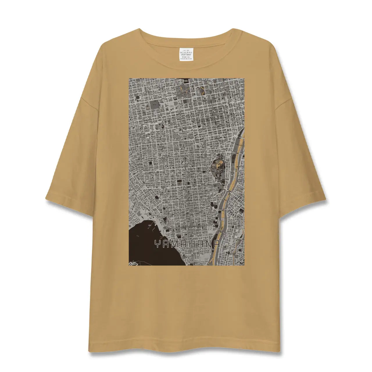 【山鼻(北海道)】地図柄ビッグシルエットTシャツ