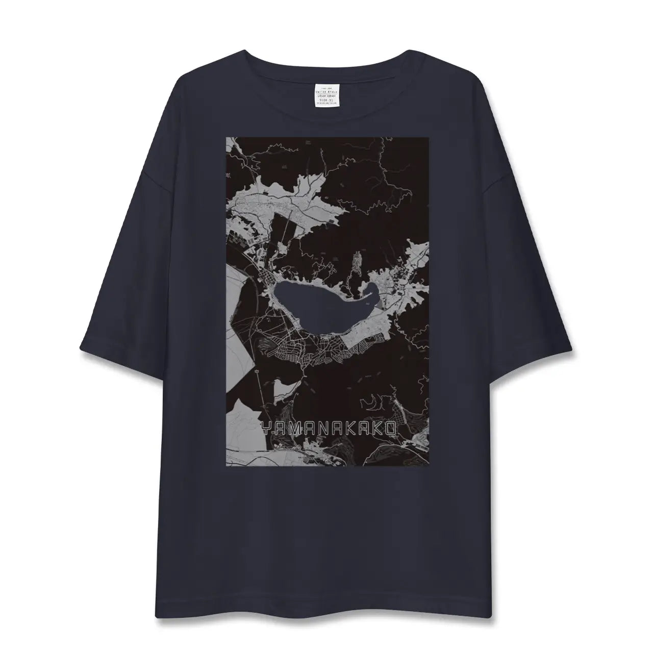 【山中湖(山梨県)】地図柄ビッグシルエットTシャツ