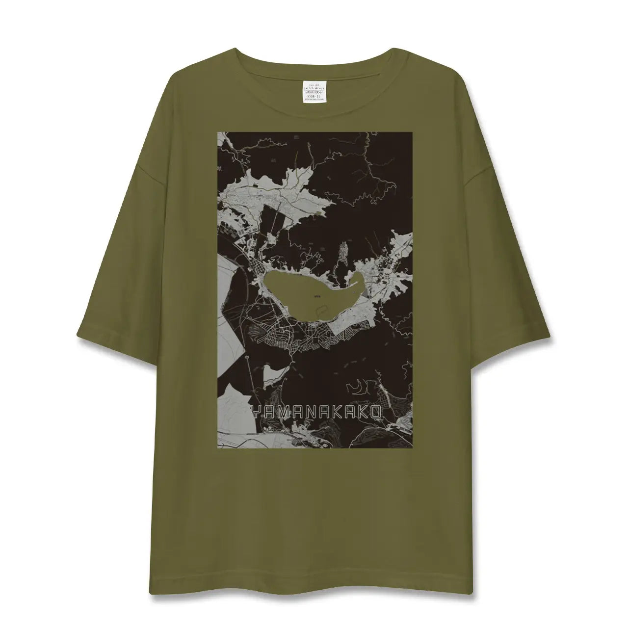 【山中湖(山梨県)】地図柄ビッグシルエットTシャツ