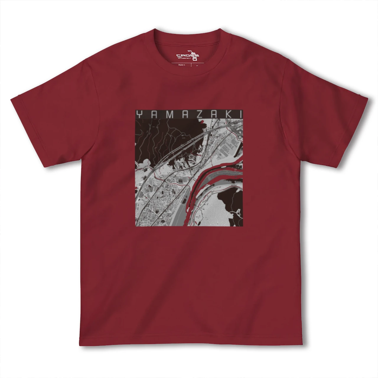 【山崎(京都府)(京都府)】地図柄ヘビーウェイトTシャツ