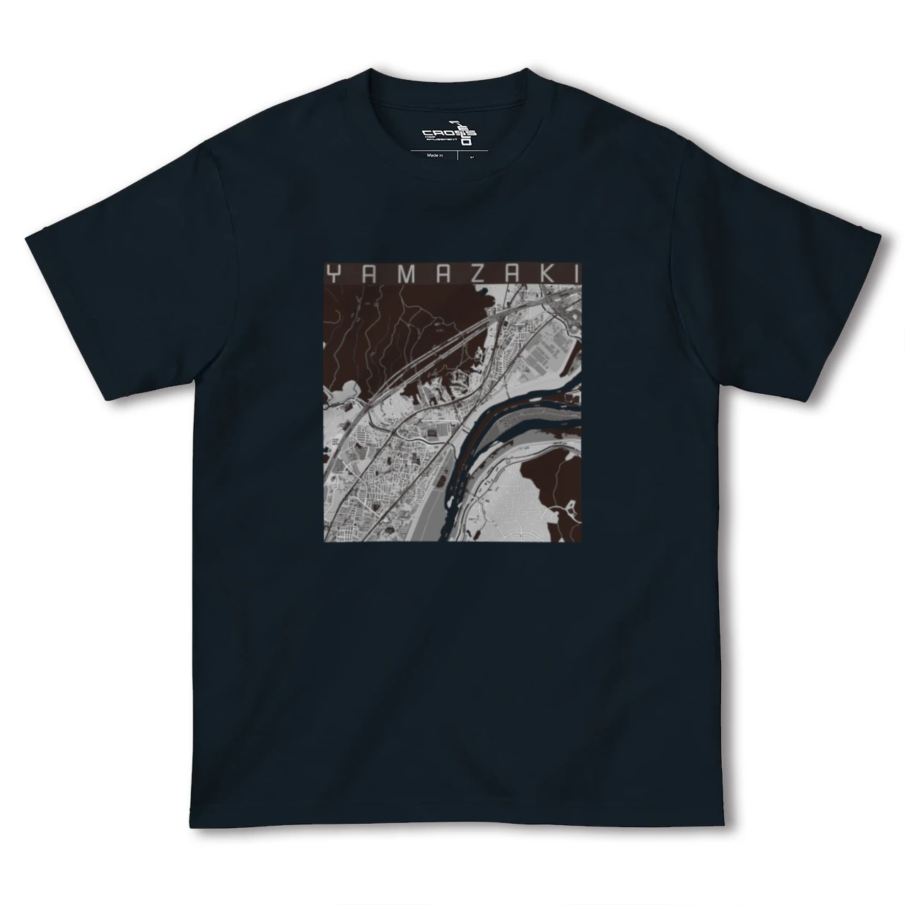 【山崎(京都府)(京都府)】地図柄ヘビーウェイトTシャツ