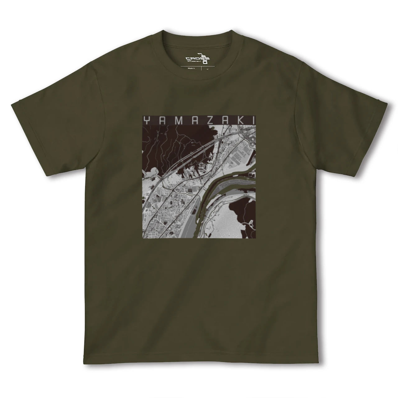 【山崎(京都府)(京都府)】地図柄ヘビーウェイトTシャツ