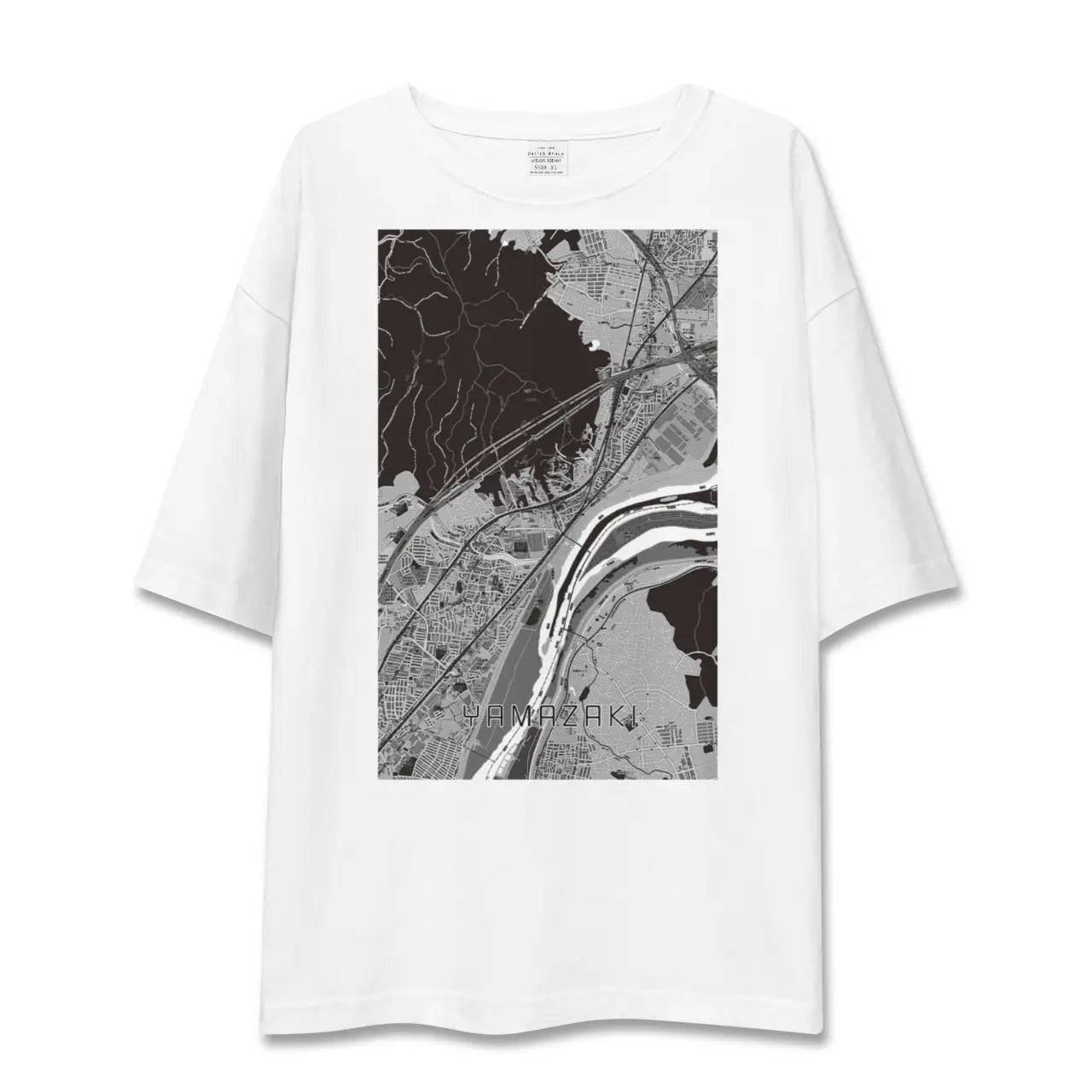 【山崎(京都府)(京都府)】地図柄ビッグシルエットTシャツ