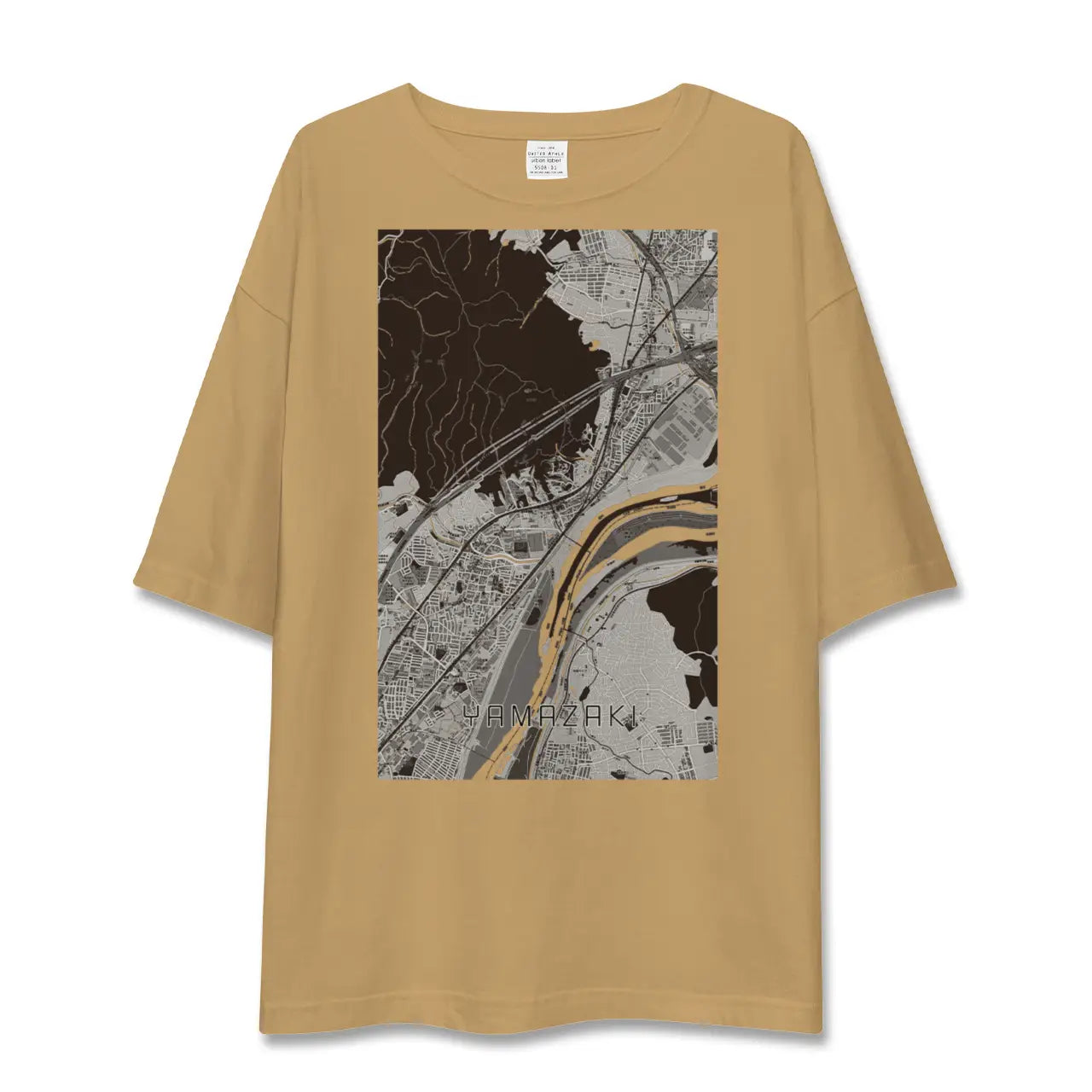 【山崎(京都府)(京都府)】地図柄ビッグシルエットTシャツ