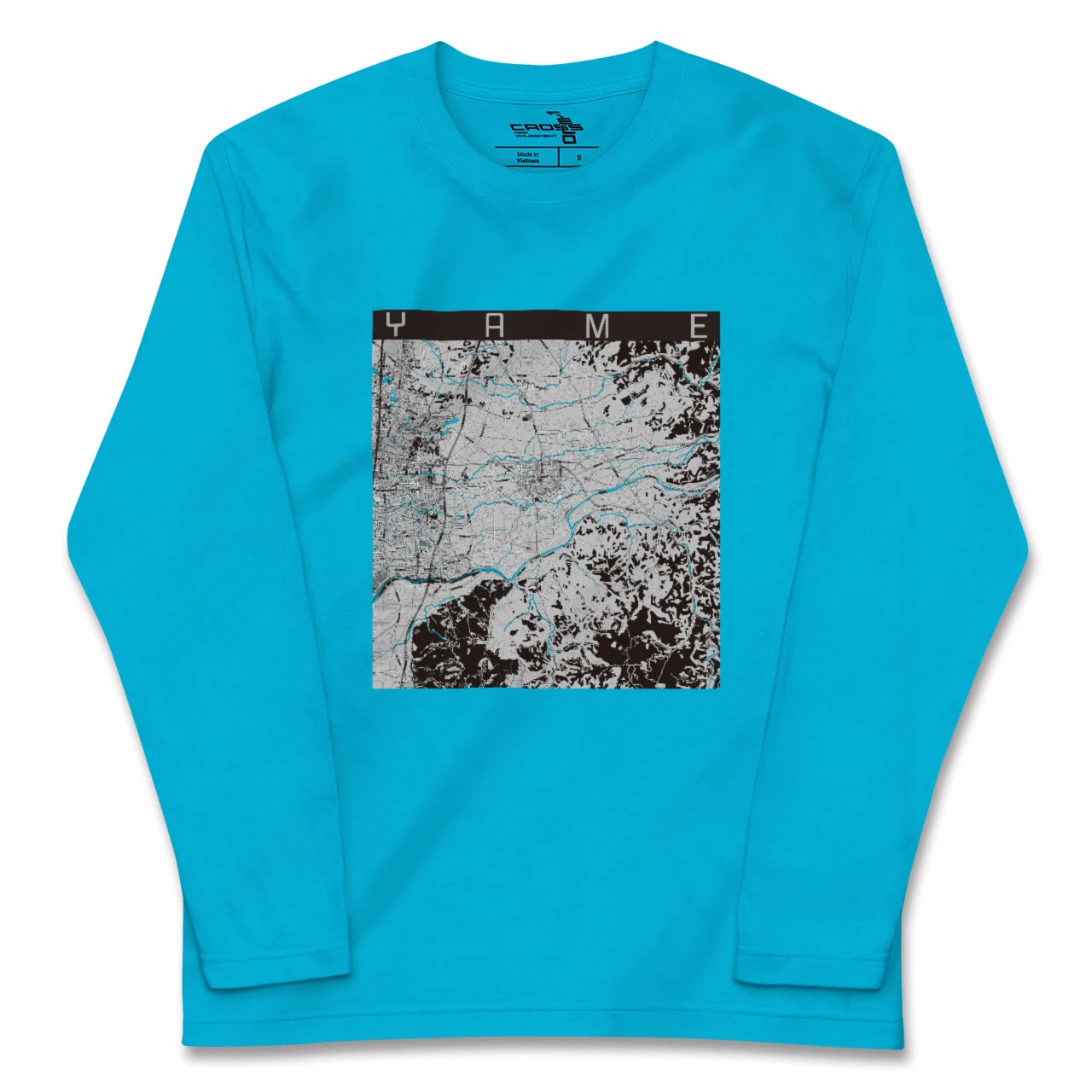 【八女(福岡県)】地図柄ロングスリーブTシャツ