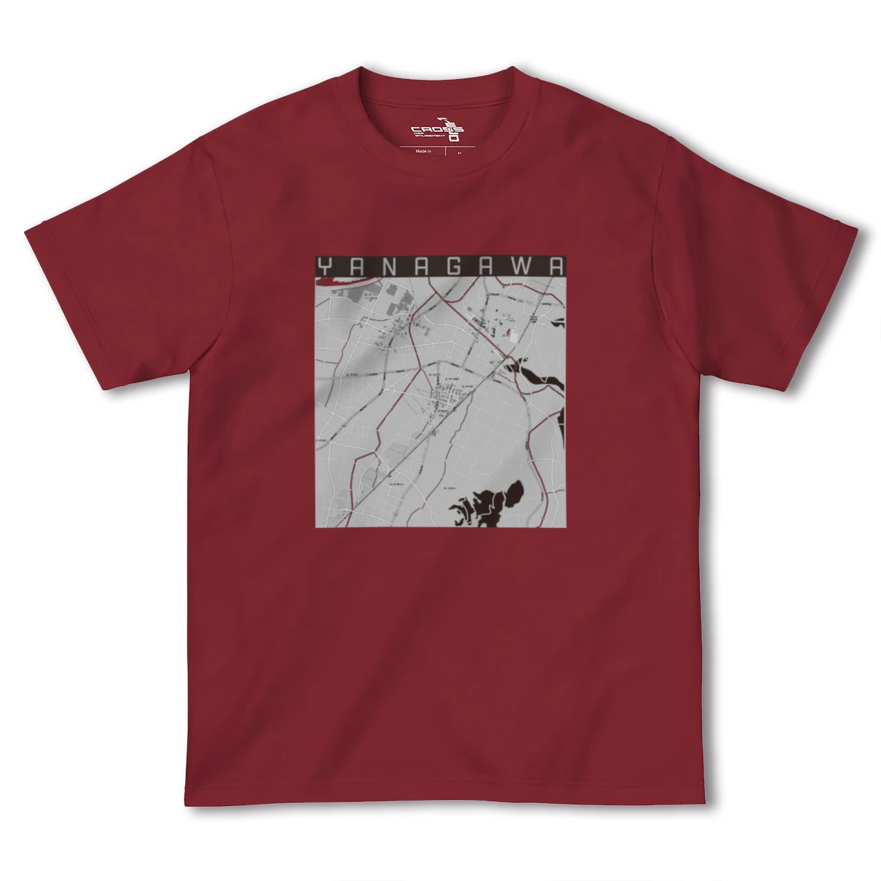 【梁川(福島県)】地図柄ヘビーウェイトTシャツ