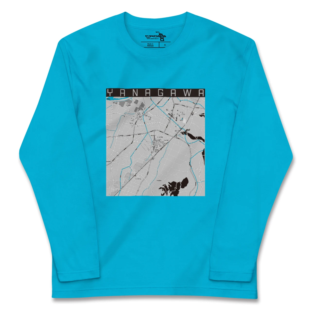 【梁川(福島県)】地図柄ロングスリーブTシャツ