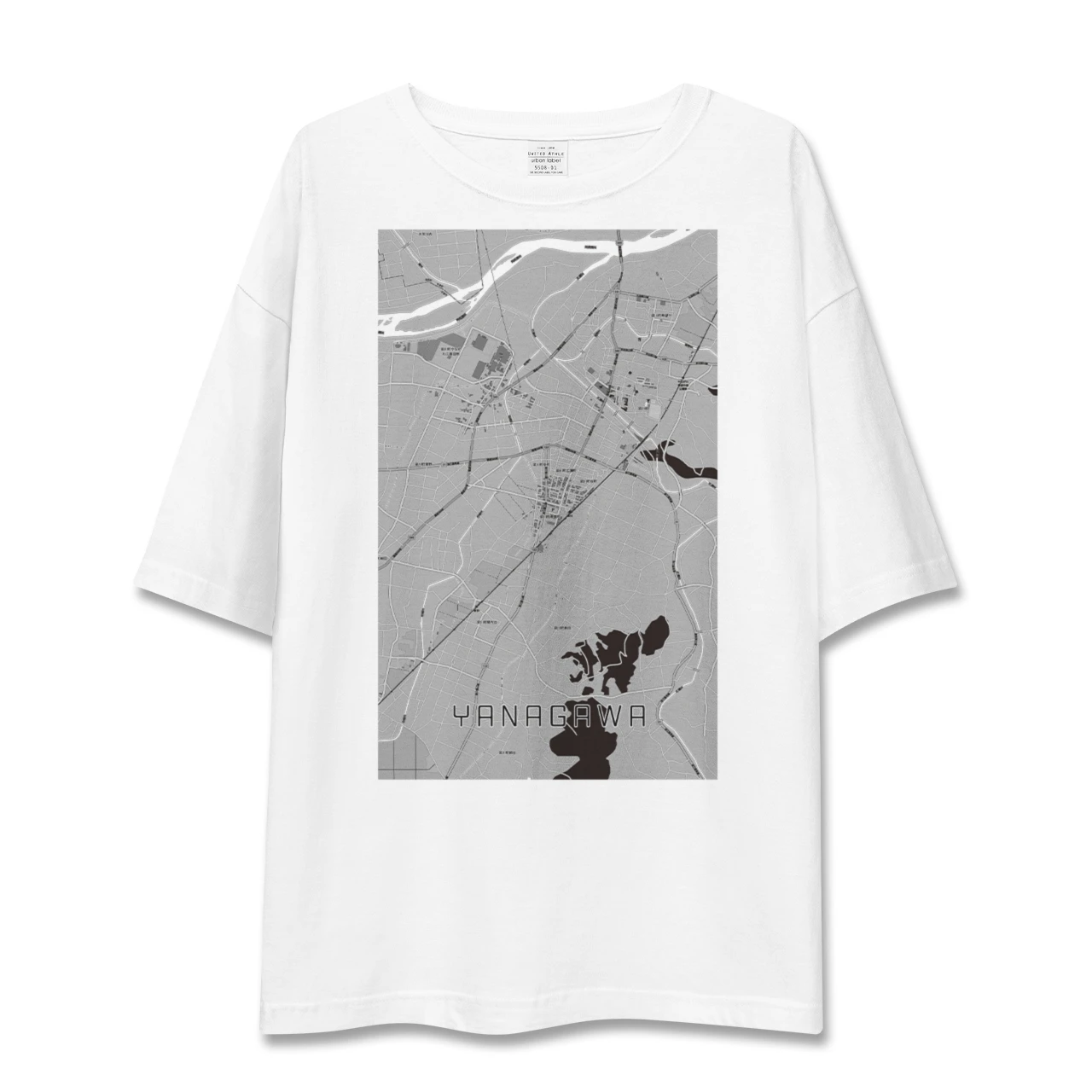 【梁川(福島県)】地図柄ビッグシルエットTシャツ
