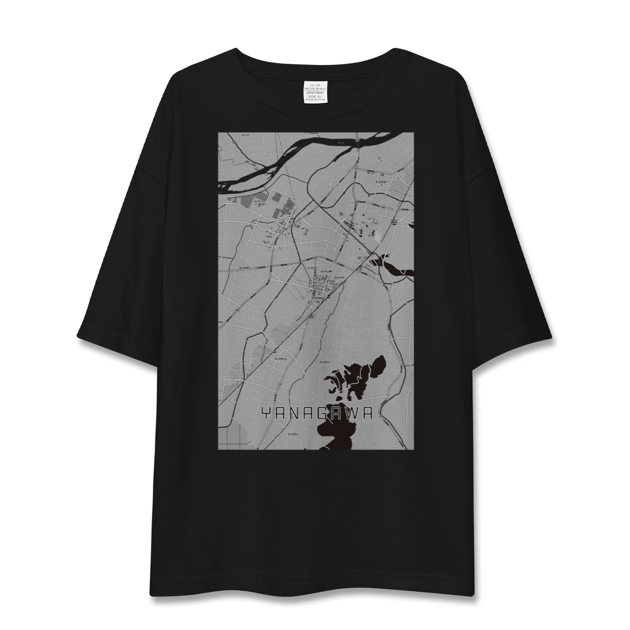 【梁川(福島県)】地図柄ビッグシルエットTシャツ