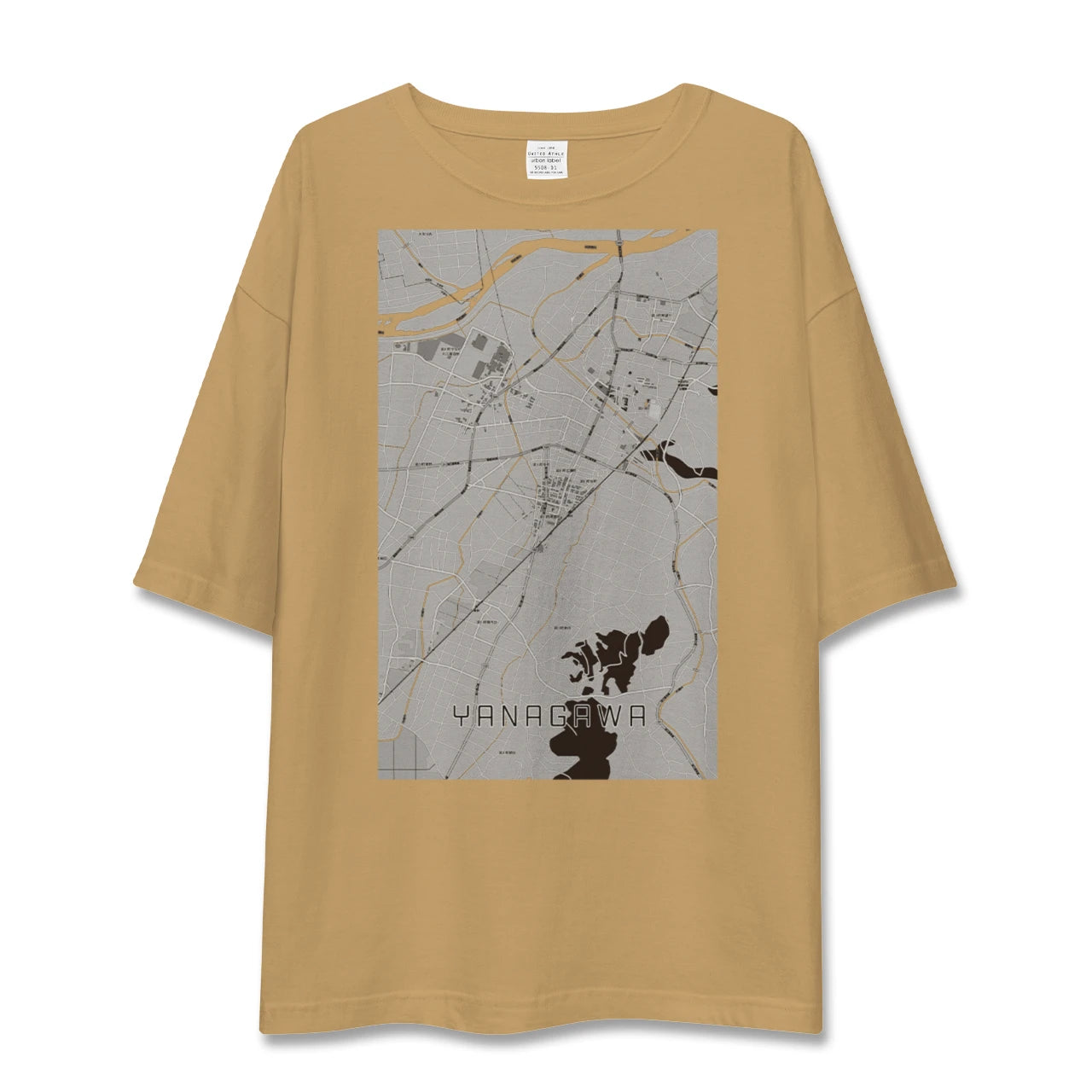 【梁川(福島県)】地図柄ビッグシルエットTシャツ