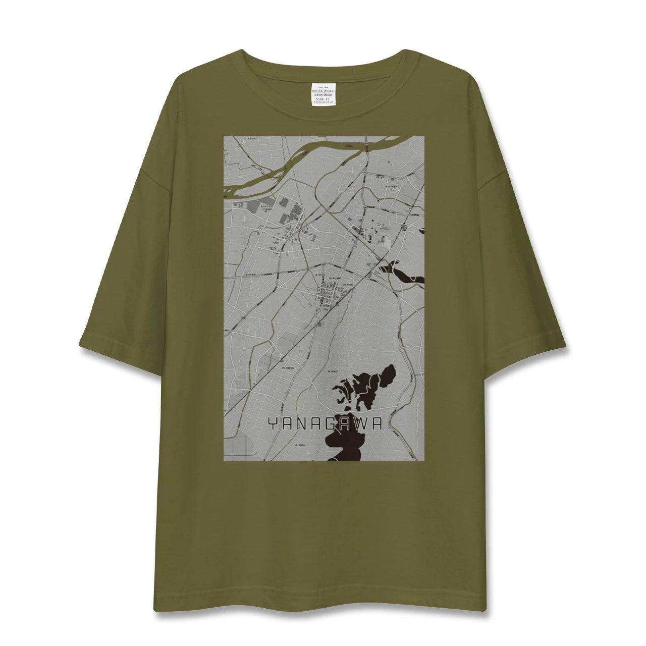【梁川(福島県)】地図柄ビッグシルエットTシャツ