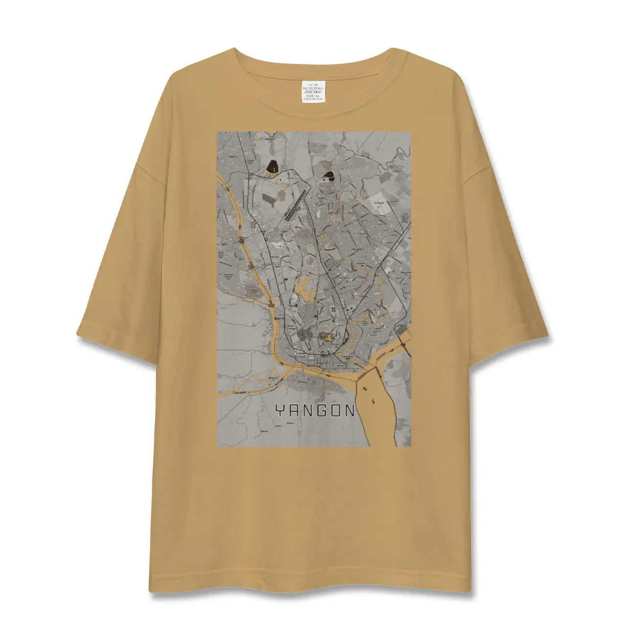 【ヤンゴン(ミャンマー)】地図柄ビッグシルエットTシャツ