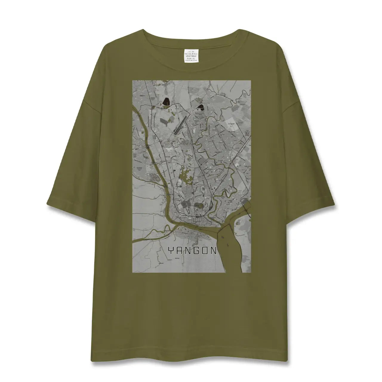 【ヤンゴン(ミャンマー)】地図柄ビッグシルエットTシャツ