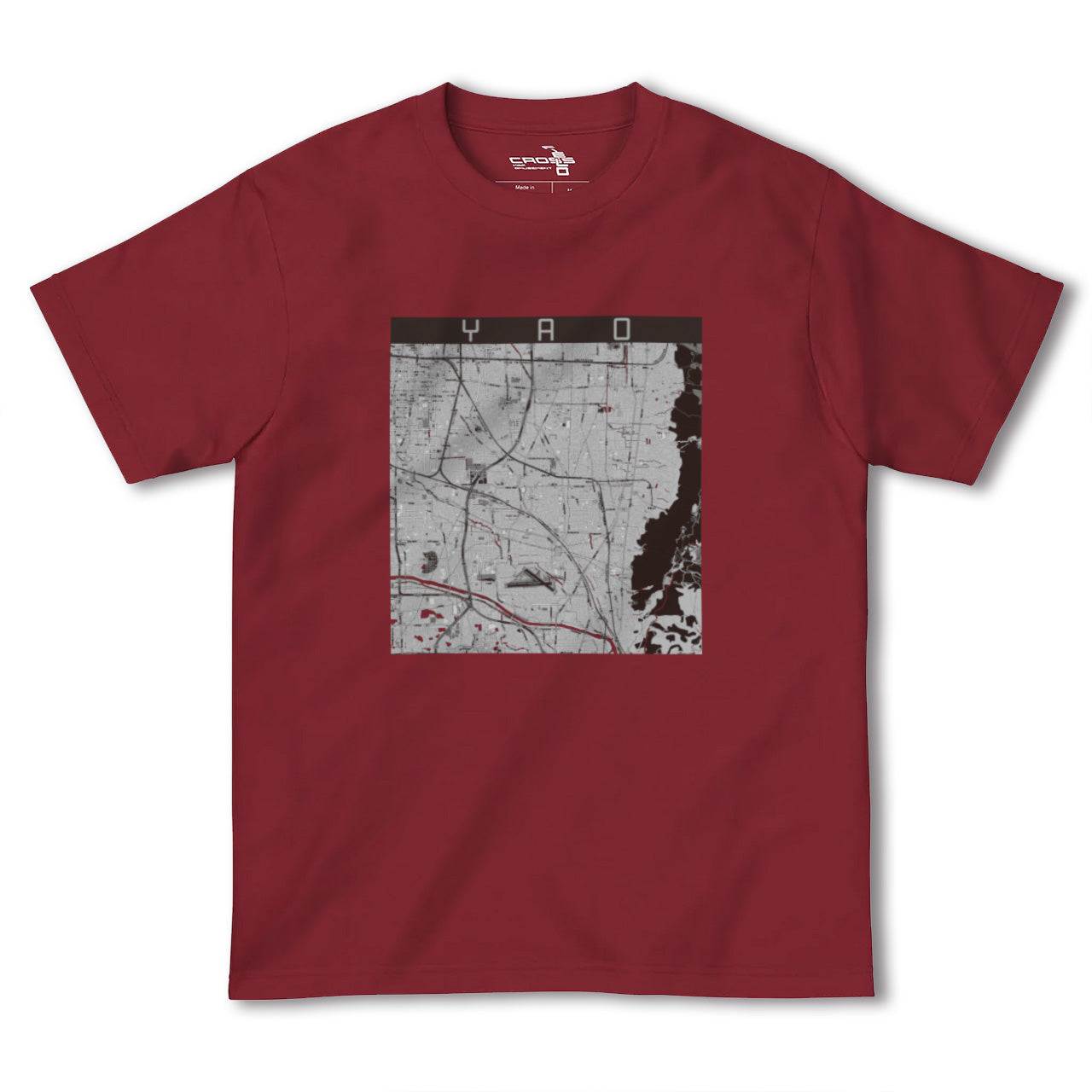 【八尾(大阪府)】地図柄ヘビーウェイトTシャツ