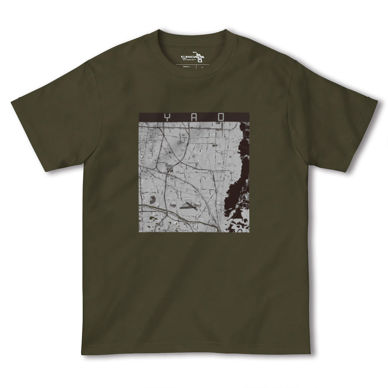 【八尾(大阪府)】地図柄ヘビーウェイトTシャツ