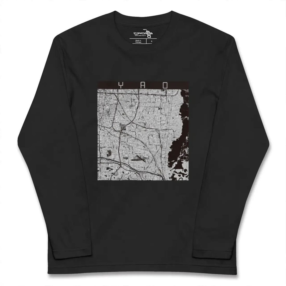 【八尾(大阪府)】地図柄ロングスリーブTシャツ