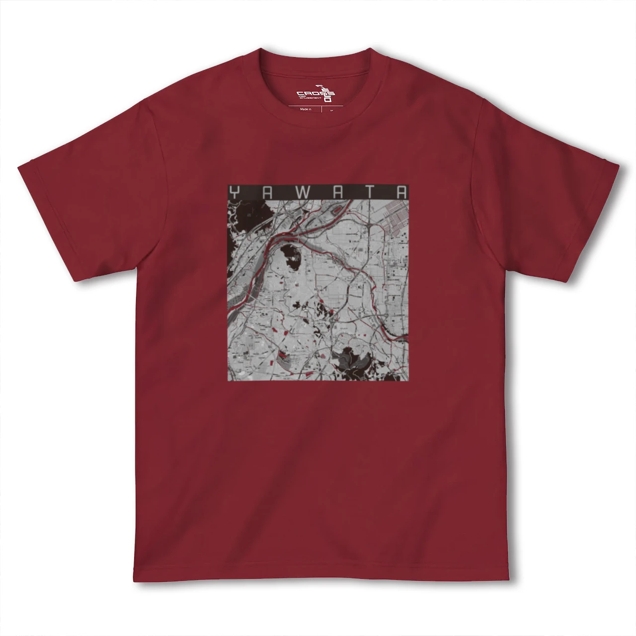 【八幡(京都府)(京都府)】地図柄ヘビーウェイトTシャツ
