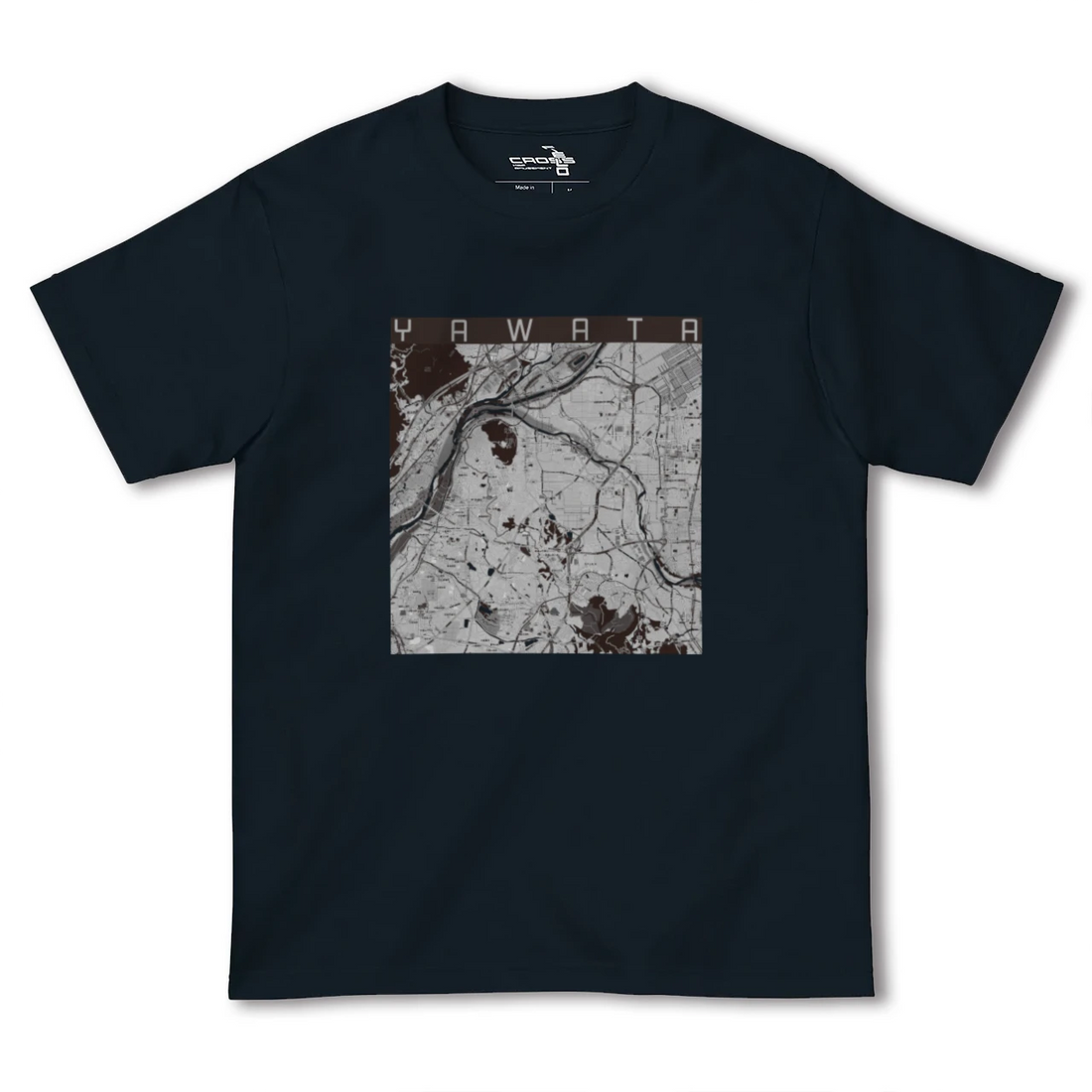 【八幡(京都府)(京都府)】地図柄ヘビーウェイトTシャツ