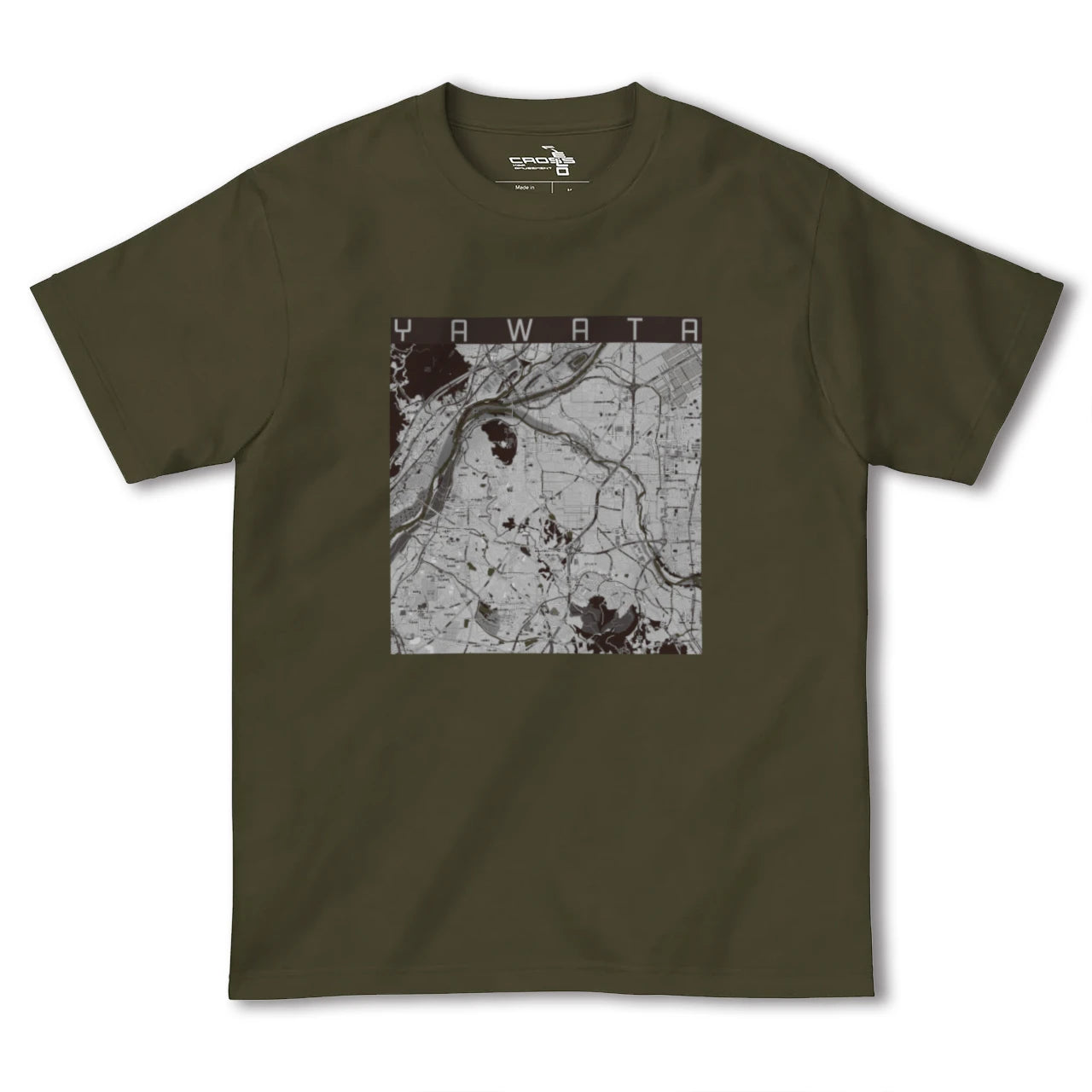 【八幡(京都府)(京都府)】地図柄ヘビーウェイトTシャツ