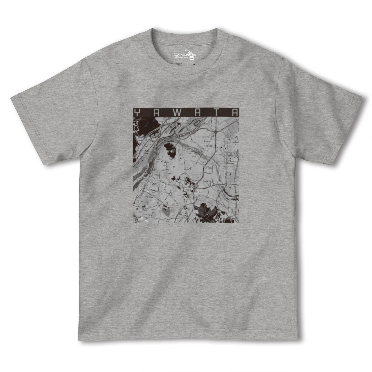 【八幡(京都府)(京都府)】地図柄ヘビーウェイトTシャツ