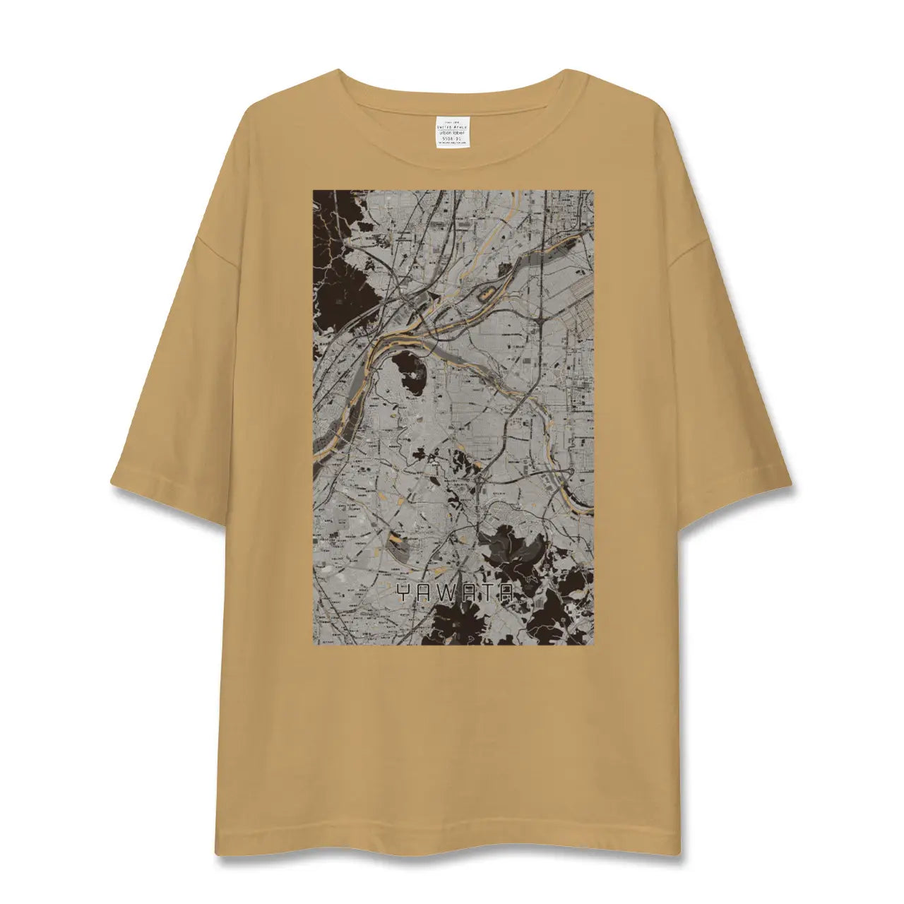 【八幡(京都府)(京都府)】地図柄ビッグシルエットTシャツ