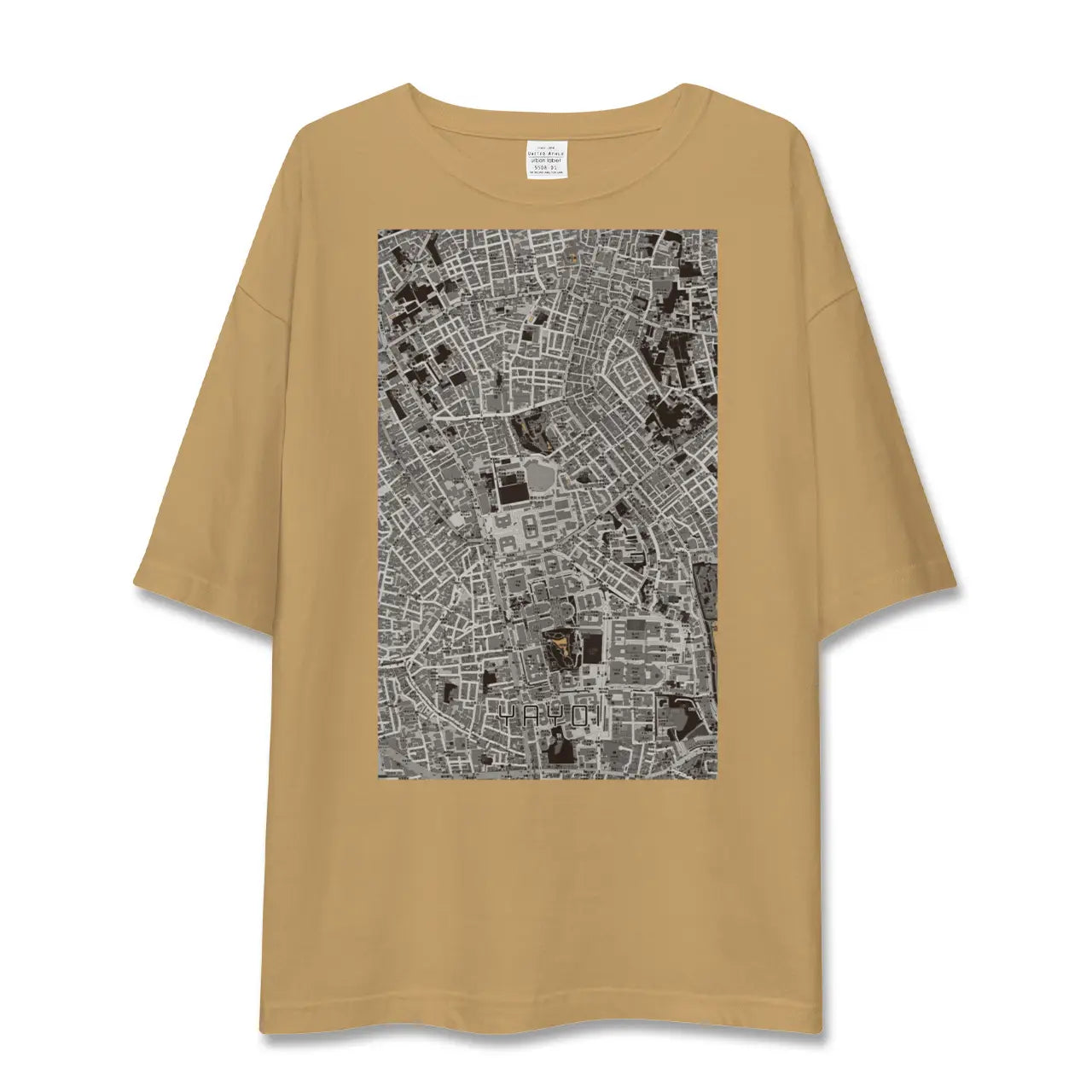 【弥生(東京都)】地図柄ビッグシルエットTシャツ